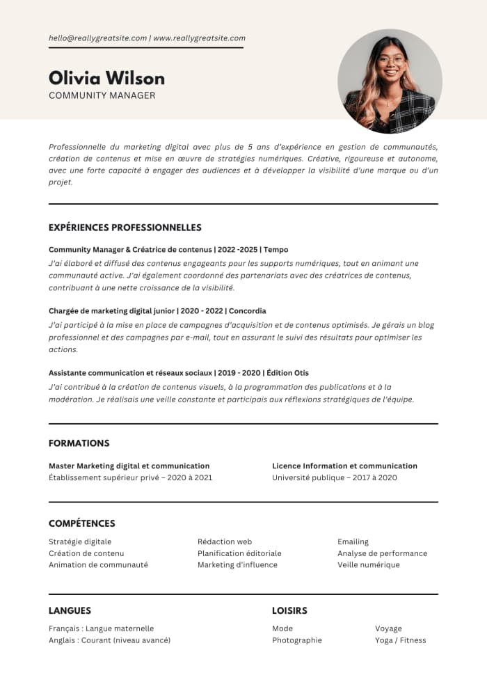 ATS-optimized CV example